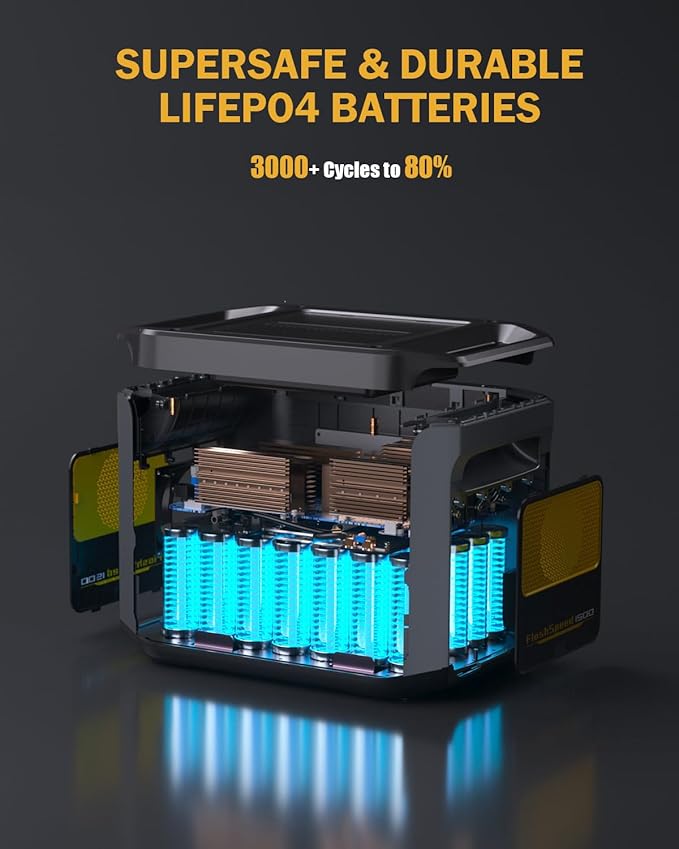 VTOMAN FlashSpeed 1500 Portable Power Station 1548Wh - Recharge 0-100% within 1H LiFePO4 Battery Powered Solar Generator with 110V/1500W AC Output/Input 100W USB Port for Camping Home Backup