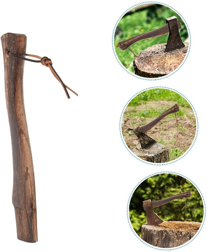 balacoo 2pcs Ergonomic Axe Handles Wooden Grips for Axe Handles Replacement for Camping Firewood