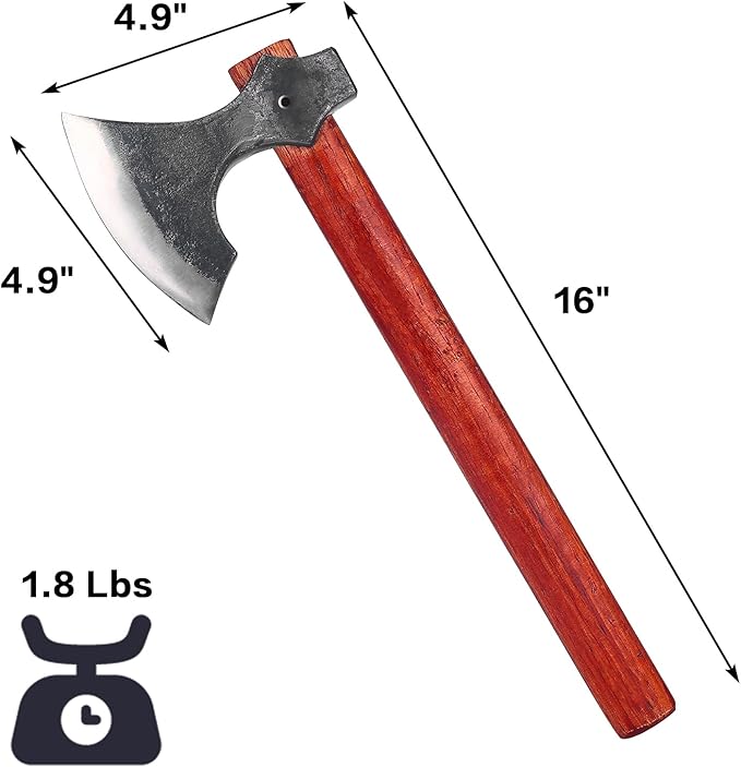 16.2 Viking Style Throwing Axe Set of 2 1065 High Carbon Steel Bearded-Edge Tomahawk with Beech Wood Handle Red Anti-Slip Design for Adults Competition &amp Outdoor Recreation