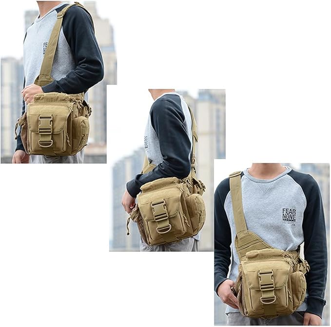 Outdoor Military Tactical Sling Pack Multi-functional Compact Tactical Messenger Shoulder Bag (CP)