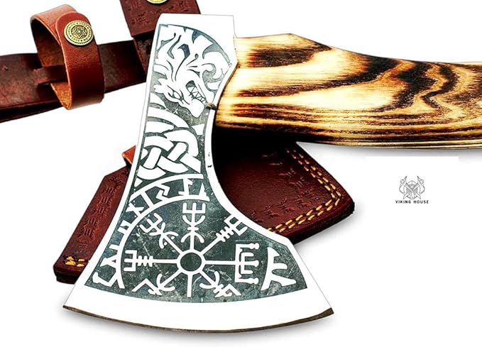 | Viking AxeHatchetThrowing AxesHand AxeGifts for himWood Working ToolViking Gifts for MenCamping HatchetTomahawkBearded Axe