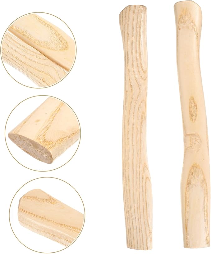 2pcs Replacement Wooden Hatchet Handles for Camping Durable Wood Handle with Ergonomic Design High Hardness for Woodworking and Cutting Tasks