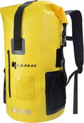 Waterproof Dry Bag Backpack IPX6 Roll-Top Closure Bag Boating &amp Kayak Accessories - Essentials for Camping Swimming Beach Fishing Rafting Travel Yellow