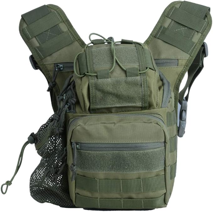 Sunnystacticalgear Outdoor Sports Hiking Sling Bag Shoulder Gear Pack Chest Range Bag Molle Camouflage Tactical Versipack - Green
