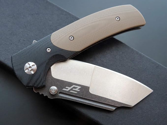 Eafengrow EF69 Pocket EDC Knife with ClipFlipper Folding Knife for Camping Survival and Outdoor Activities Liner Lock. (EF69-desert)