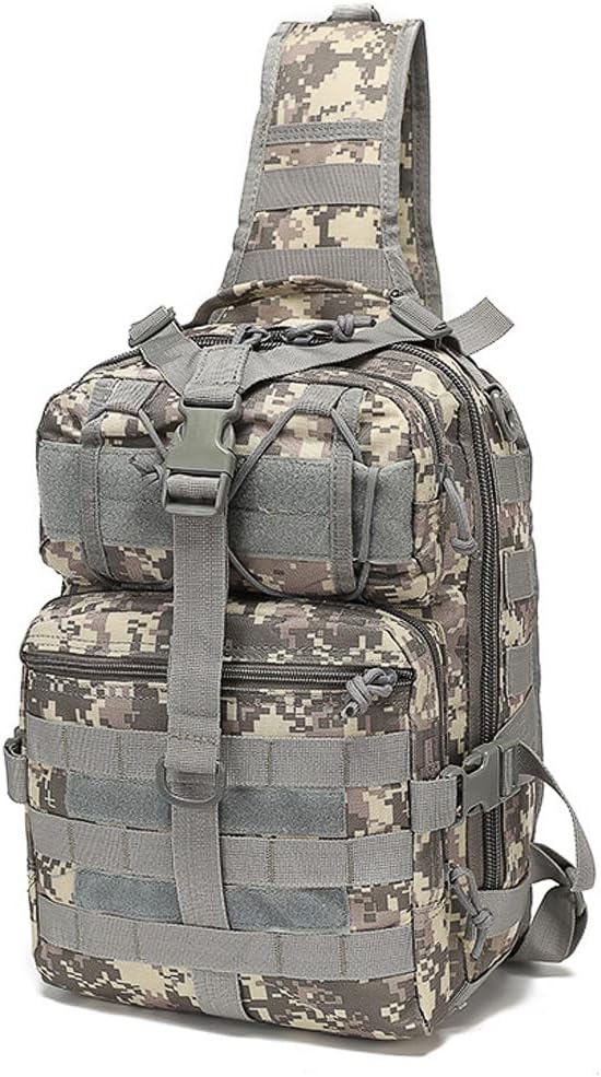 Outdoor Tactical Sling Bag Pack Military Sport Pack Sling Shoulder Backpack Molle Assault Range Bag (ACU)