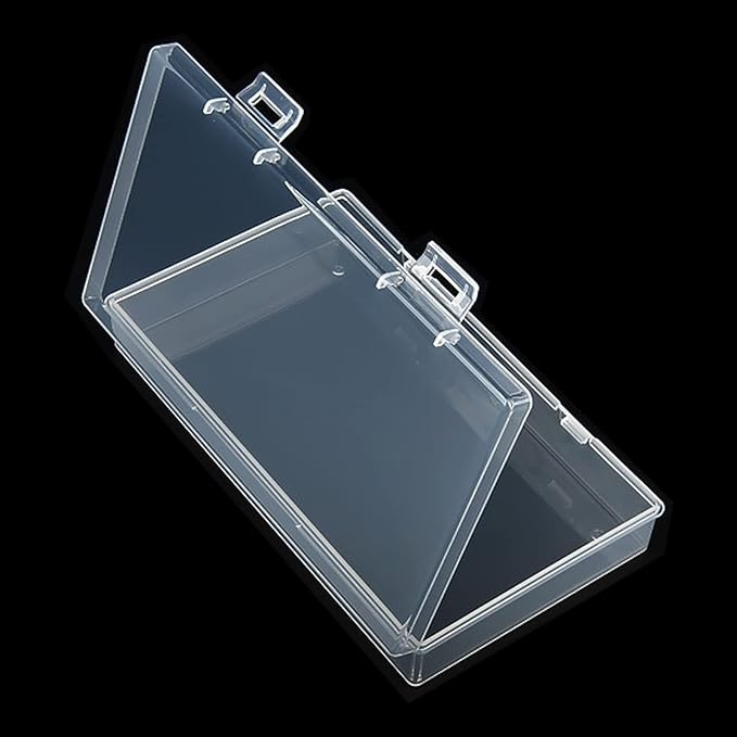 8 Pack Rectangular Clear Plastic Storage Containers Box with Hinged Lid for Beads and Other Small Craft Items (6.5 x 3.74 x 1.18 inch)