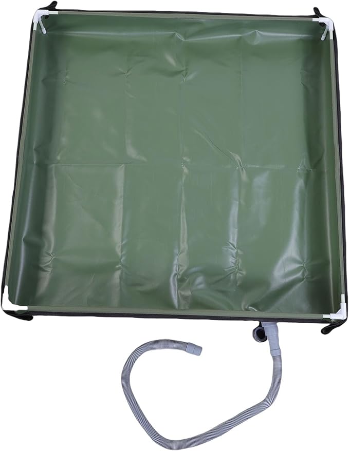Portable Shower Pan Foldable Shower Base Floor with Detachable Drain Pipe for Camping RV Outdoor Indoor