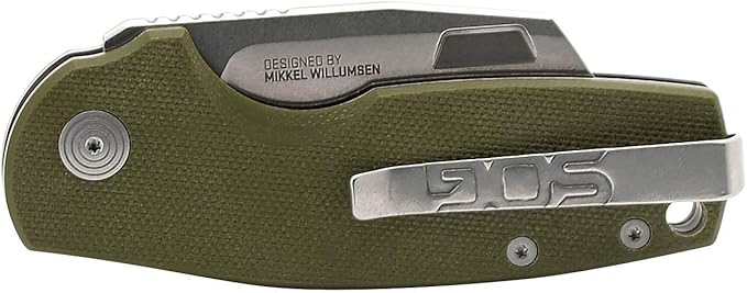 SOG Stout FLK Cleaver Daily Carry Folding Knives | G10 &amp Steel Handle | CRYO D2 Steel Blade | Short-Blade Frame Lock Folder