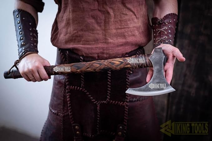 [Viking Tools]-Custom Handmade Vikings – Axe of Ragnar Lothbrok – Battle Ready Handforged Viking Axe 'Ragnar' Replica Viking Battle Axes - Bearded Norse Throwing Authentic Medieval Viking Axe