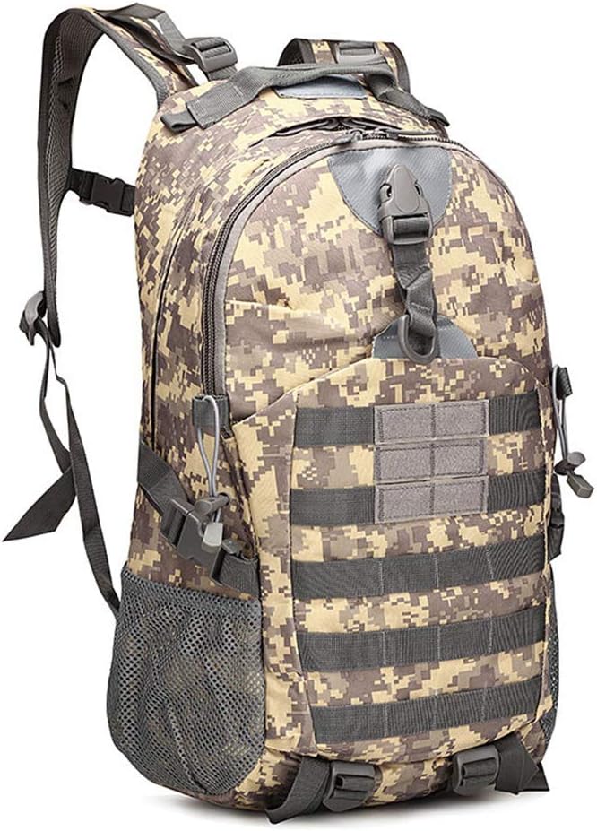 Outdoor Sports Pack Hiking Bag Tactical Rucksack Camo Knapsack Combat Camouflage Tactical 30L Molle Backpack - ACU