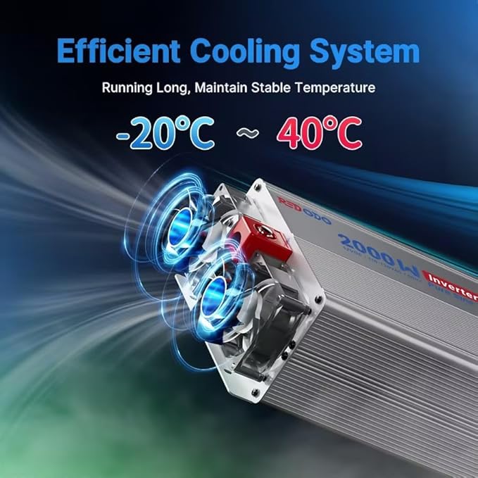 Redodo 2000W Pure Sine Wave Inverter Power Inverter 12V DC to 120V AC Converter for Vehicles RV Home Outdoor with 4 AC Outlets Type-C/USB Interface Remote Controller Surge 4000W