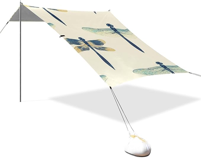 ALAZA Beautiful Dragonflies Beach Tent Sun Shelter Portable Canopy Sunshade for Outdoor Camping Picnics Backyard Fun 10x9 ft