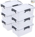 10 Quart Airtight Storage Tote pack of 6 Clear Latching Storage Box