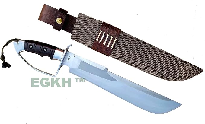 14 Custom D-Guard Hunting Predator Full Tang Knife - Hand Forged from 5160 Carbon Steel - Rosewood Handle - Ready to Use
