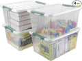 36 Quart Large Plastic Storage Box Clear Plastic Storage Totes 4 Packs