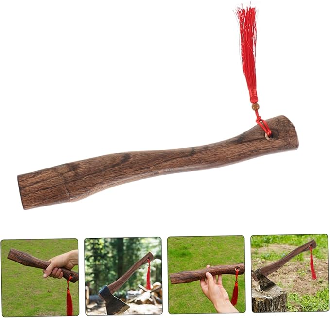 DOITOOL 4pcs Wooden Axe Handle Replacement Ergonomic Design for Camping Outdoor Use Sturdy Material for Cutting Firewood Logs Branches