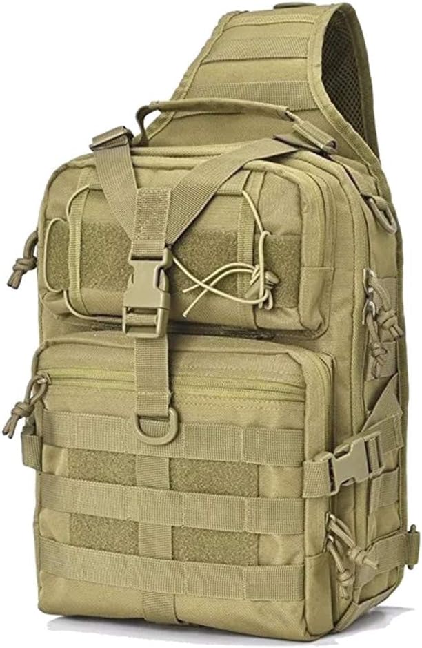 Tactical Chest Bag Military Shoulder Bag Large Capacity Crossbody Bag Sling Backpack for Travel Hiking Camping (As Shown1)