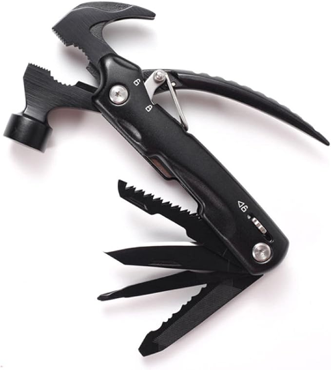ToolOfLife 12-in-1 Stainless Steel Multi-functional Claw Hammer Multitool Camping Gear Emergency Survival Gear for Outdoor Camping Hiking