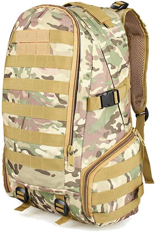 Outdoor Sports Pack Hiking Bag Tactical Rucksack Camo Knapsack Combat Camouflage Tactical 35L Molle Backpack - 3 Color Desert