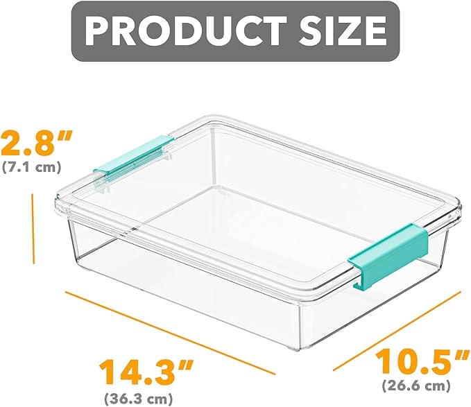 SpaceAid 6 Qt Plastic Storage Bins with Lids Clear Sensory Bin Craft Organizers and Storage Stackable Art Containers for Home Office and School Supplies 4 pack