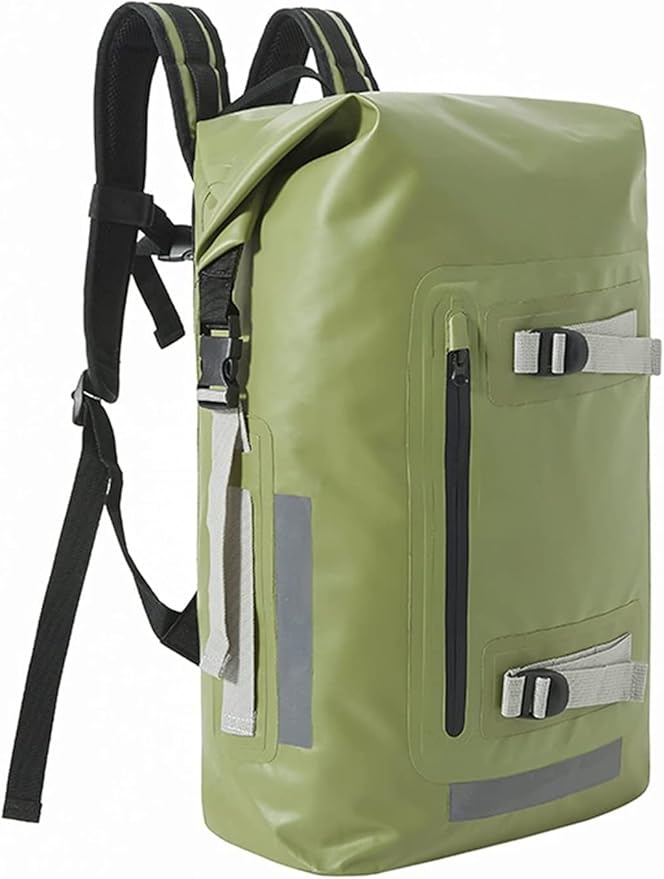 Waterproof Dry Bag 40L Roll Top Lightweight Dry Storage Bag Backpack with Exterior Zippered Pocket for Travel