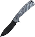Petrified fish PFE14 Rogue Folding Knife3.43 154CM Steel Black Stonewashed Blade G10 Handle Pocket knife for Camping Outdoor EDC (White Black Stonewashed)