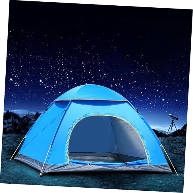 BESTonZON Portable Rainproof Beach Tent for People Automatic Setup Breathable Sun Shelter Blue for Camping Outdoor Activities and Family Trips