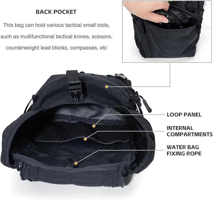 IDOGEAR SPORTS Tactical MOLLE Hydration Pack for 2L Water Bladder Reservoir Bag for Plate Carrier Outdoor Airsoft Paintball