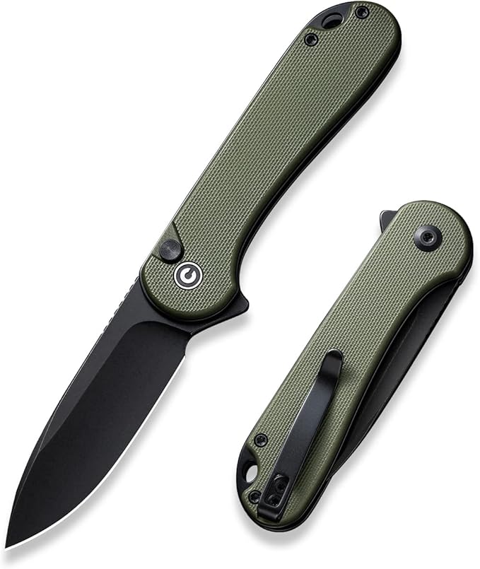 CIVIVI Elementum II Pocket Folding Knife 2.96 Nitro-V Steel Blade G10 Handle Utility Knife with Deep Carry Pocket Clip for Camping Hiking Hunting C18062P-3