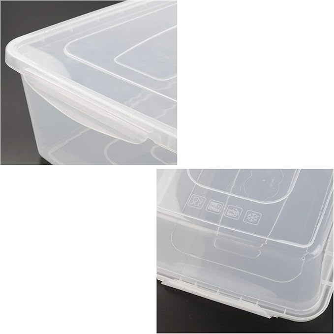 Gloreen Clear Storage Bin 16 Quart Latch Bins/Containers/Boxes with Lid Pack of 2