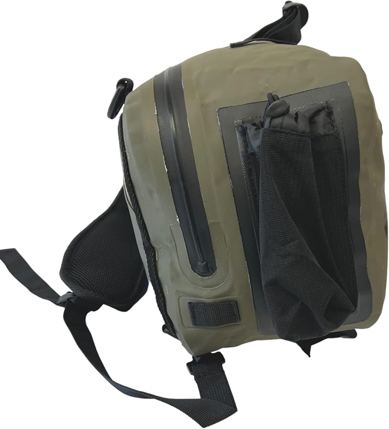 Sling Pack Fully Waterproof Dry Bag - Airtight Scentproof Submersible for Fly Fishing Hiking Hunting Camping Kayaking Paddle Boarding &amp Daily Use Green
