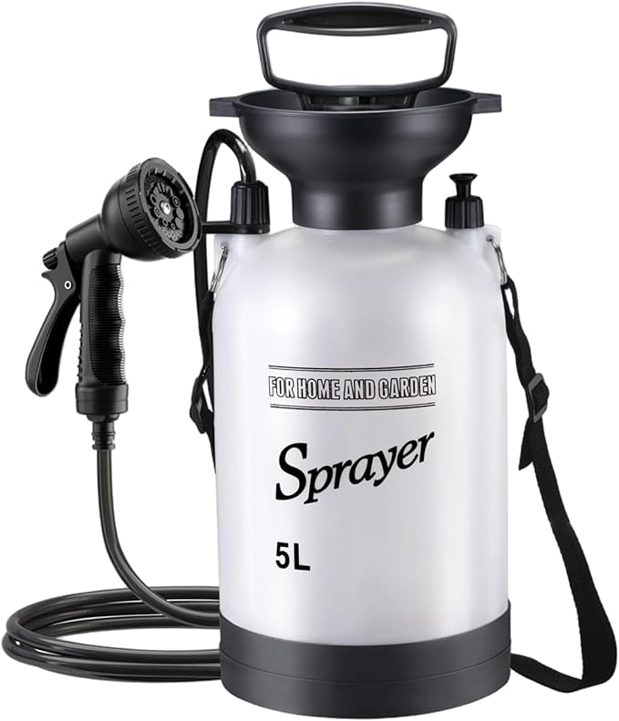 Portable Shower Portable Camping Shower 5L with 10 Modes Sprayer Head and 9.84ft Hose for Garden Picnic Hiking Beach Car Cleaning