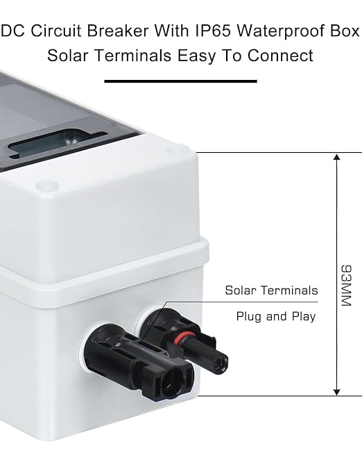 DIHOOL 20 Amp dc Circuit Breaker with Electrical pv Disconnect Box for Solar Panels Solar Disconnect Switch Outdoor
