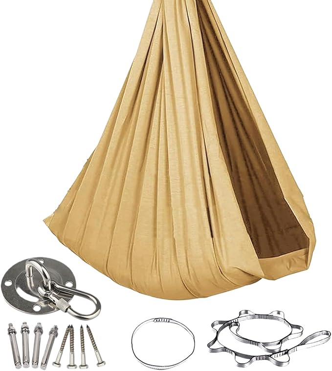 Kids Hammock Swing Comfortable Elastic Support Seat Portable Camping Hammock Chair Lightweight Design Easy Hook Function Multi Purpose Outdoor Accessory Boys Girls Use 110.24x39.37x0.39 Inches