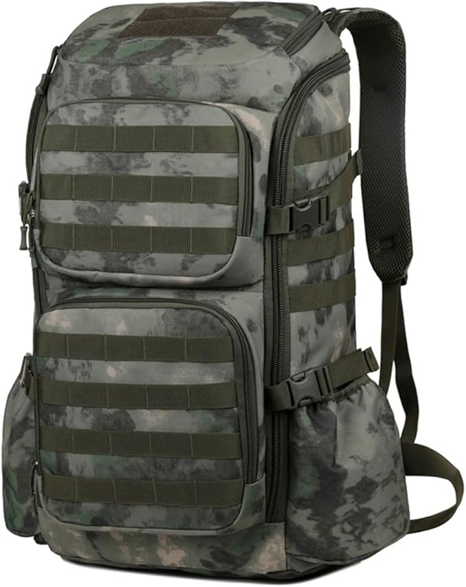 LINGYUE Tactical Backpack Bagpack Waterproof Large Capacity Outdoor Hiking Breathable Padded 14 Laptop Compartment For Camping Travel Trekking(A)
