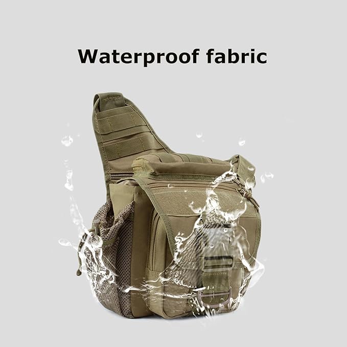 Kervaky Men's Tactical Backpack Women's Tactical Backpack Shoulder Bag Waist Bag Outdoor Backpack-beige