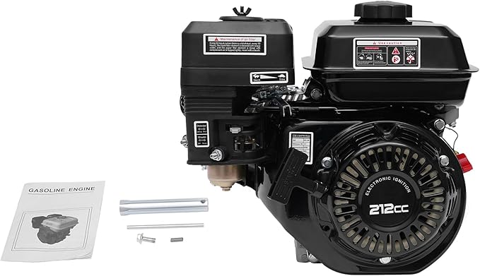 7.5 HP 4 Stroke Gas Engine 210CC Pull Start Petrol Engine Replaces Compatible for Honda GX160 Air Cooled Single Cylinder OHV Gas Engine Motor for Cleaning Machines (Black)
