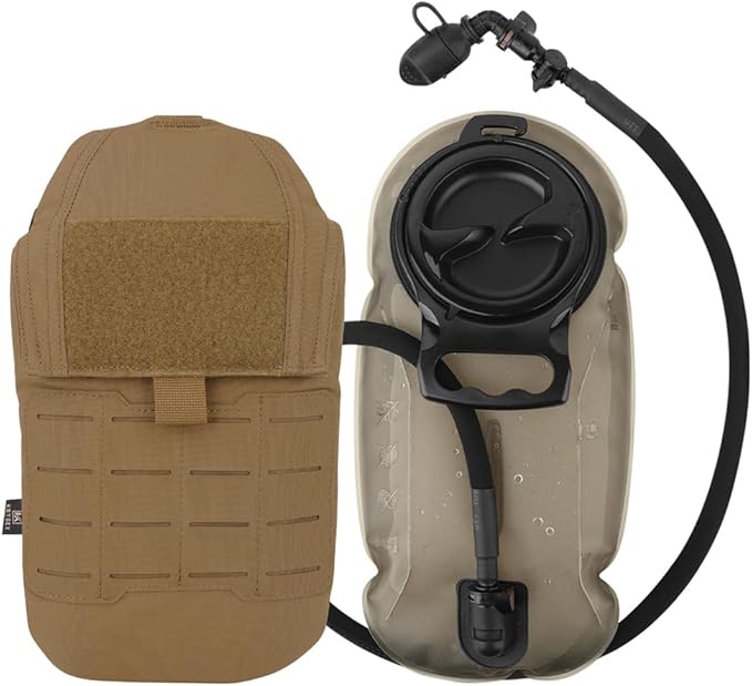 KRYDEX Tactical Molle Hydration Pouch with1.5L Inner Bladder - Low Profile Water Reservoir Bag for Molle Vest Backpack for Cycling Hiking Climbing Hunting