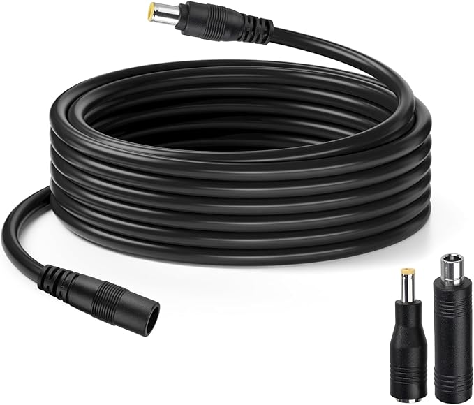 DC Power Extension Cable 14AWG 30FT 8mm Male to Female Extension Cord Compatible with Solar Panel Portable Power Stations
