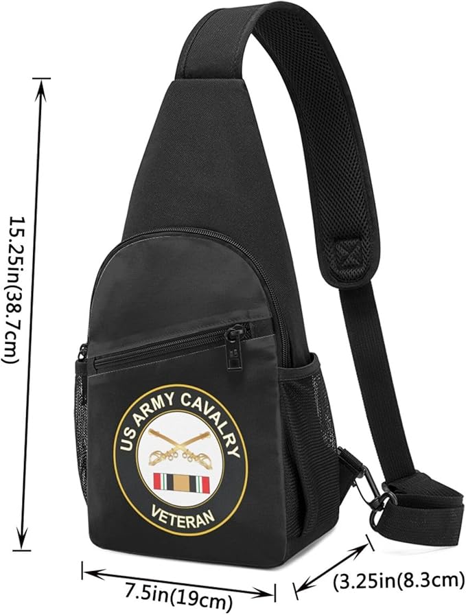 US Army Cavalry Corps Iraq Veteran Chest Pack Leisure Shoulder Crossbody Chest Bag