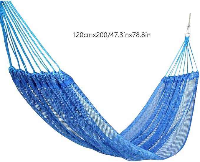 Portable Hammock Portable Hammocks Outdoor Single Mesh Hammock Swing Bed Camping Hammock for Outdoor Beach Garden Backyard for Backpacking Beach (Color : Blue)