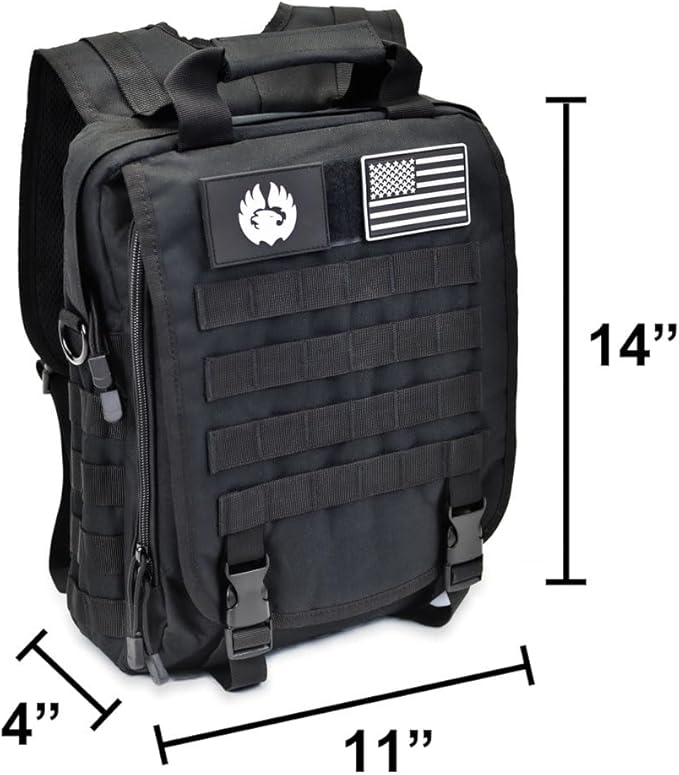 TORCH MOLLE Urban Commuter Backpack Laptop Bag Rucksack for Hiking Cycling Crossfit Light Rucking EDC Gear V2 (Black)