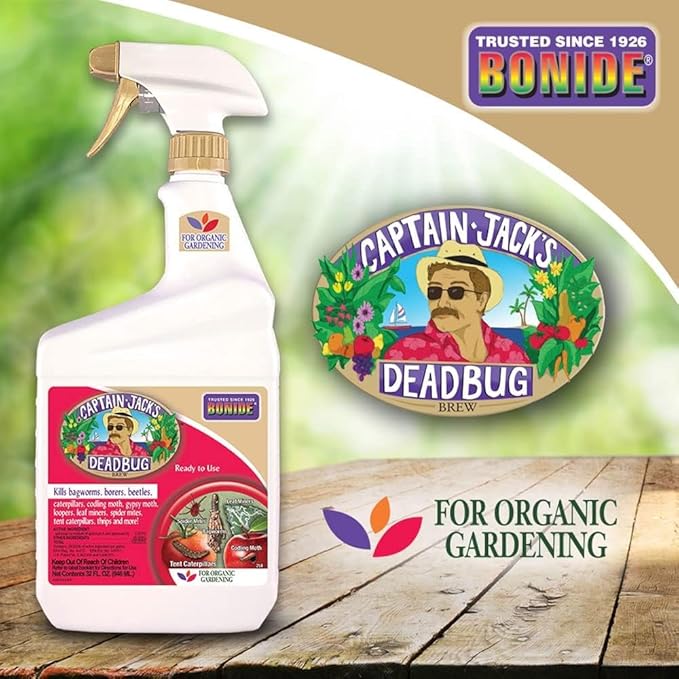 Bonide Captain Jack's Deadbug Brew Ready-to-Use Spray 32 oz Outdoor Insecticide and Mite Killer for Organic Gardening (Pack of 2)