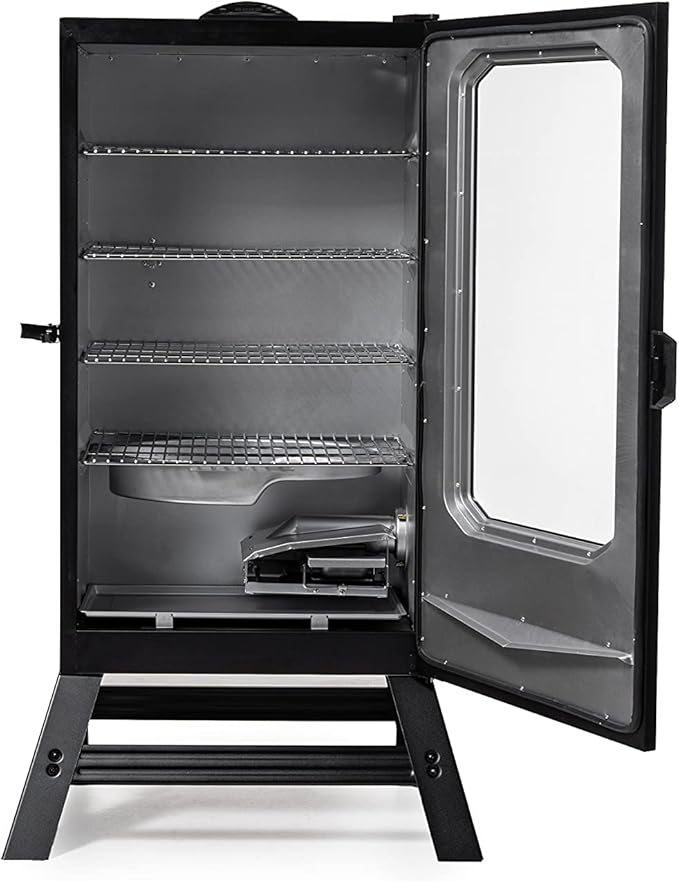 Masterbuilt® 40-inch Digital Electric Vertical BBQ Smoker with Leg Kit Side Wood Chip Loader and 970 Cooking Square Inches in Black Model MB20070122