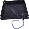 JTLB Portable Shower Tray 31.5x31.5x3.9 Inch Foldable Shower Base with Bottom Drain Detachable Drain Pipe for Tent Camping RV Beach (Black)