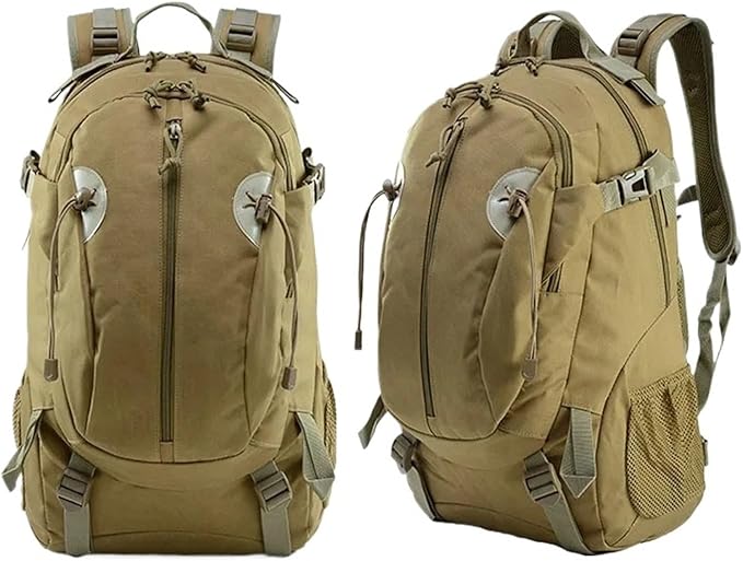 Outdoor Camouflage Backpacks Men's New Oxford Large Capacity Sports Cloth Waterproof Bag Tactical Backpack(Khaki)