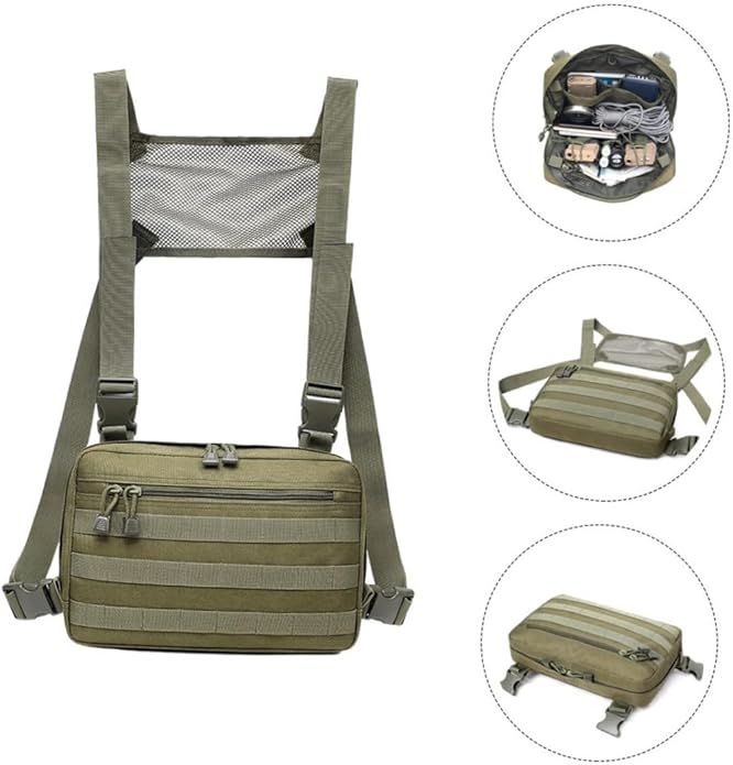 BESTYASH Chest Bag Utility Pouch Large Capacity Pouch Duty Men Chest Bag Outdoor Chest Pouch Utility Bag Hands