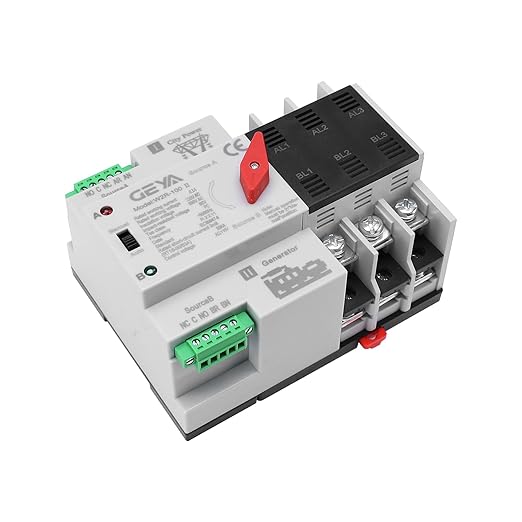 Automatic Transfer Switch ATS Power Transfer Switch Din Rail Mounted Controller Electrical Type(3P 63A AC110V)