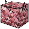 XL Large Clothes Storage with Lid Handle Heart Large Thick Clothes Blanket Storage Containers for Organizing Bedroom Closet Comforter Organization Storage Valentine's Day